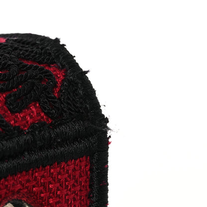 Christian Dior Canvas Embroidered Ornamental Cornely Medium Lady D-Lite Red Black 15 of 16