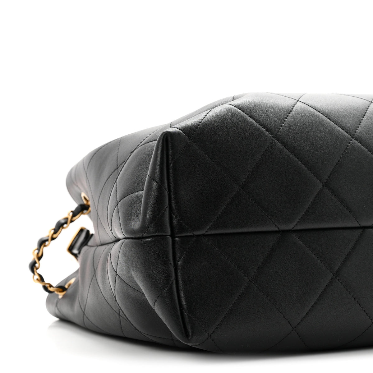 Calfskin Quilted Small Coco Base Shopping Bag Black