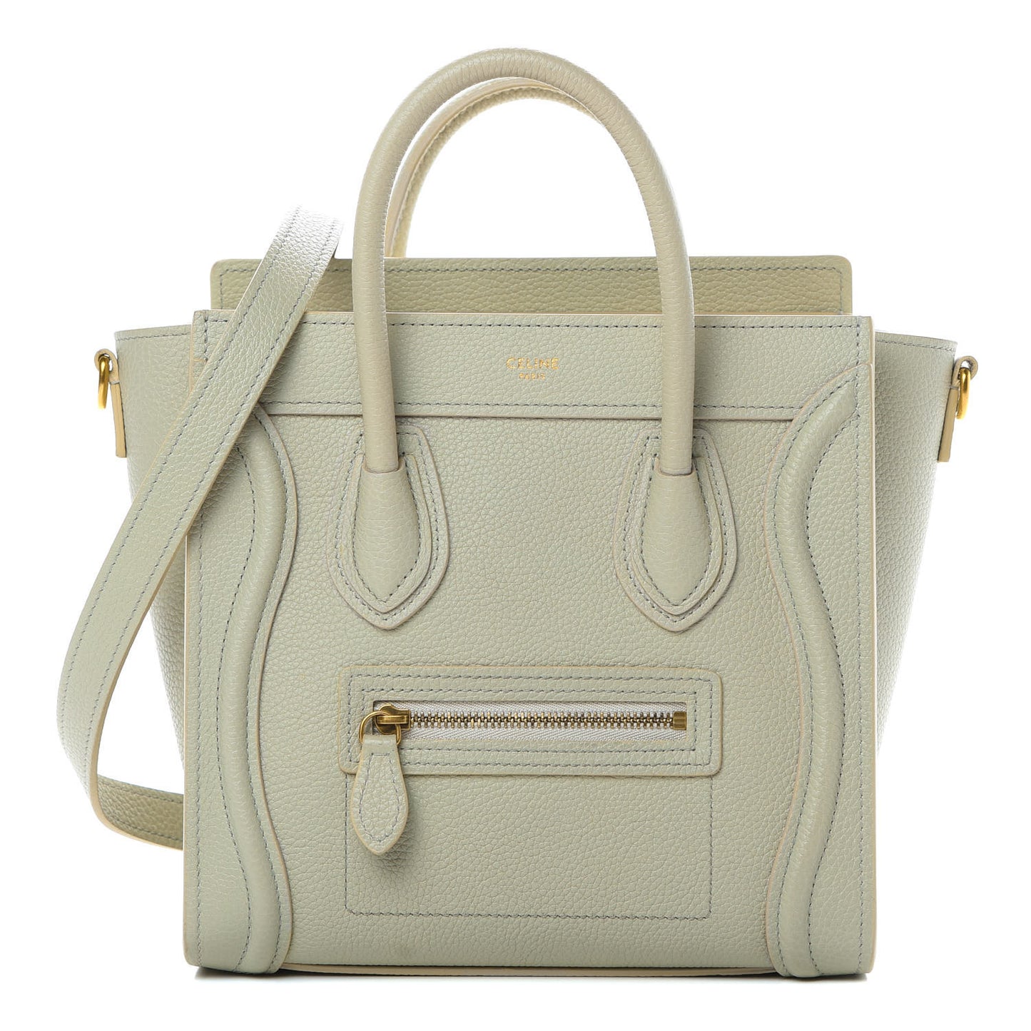 Drummed Calfskin Nano Luggage Vert D'eau