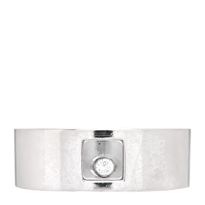 Chopard 18K White Gold Happy Diamond Square Band Ring 54 6.75 1 of 4