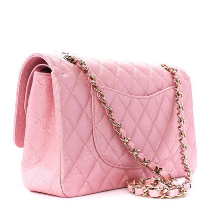 Chanel Iridescent Caviar Quilted Medium Double Flap Rose Pink 3 of 13