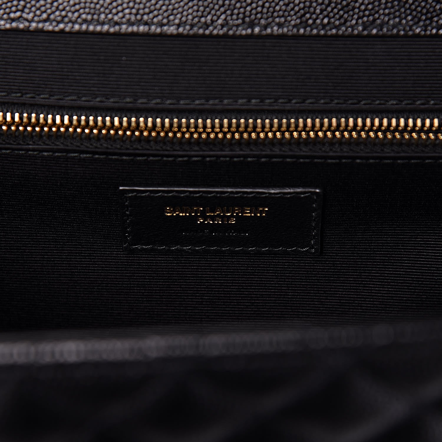 Saint Laurent Grain De Poudre Textured Mixed Matelasse Large Triquilt Monogram Satchel Black 6 of 10