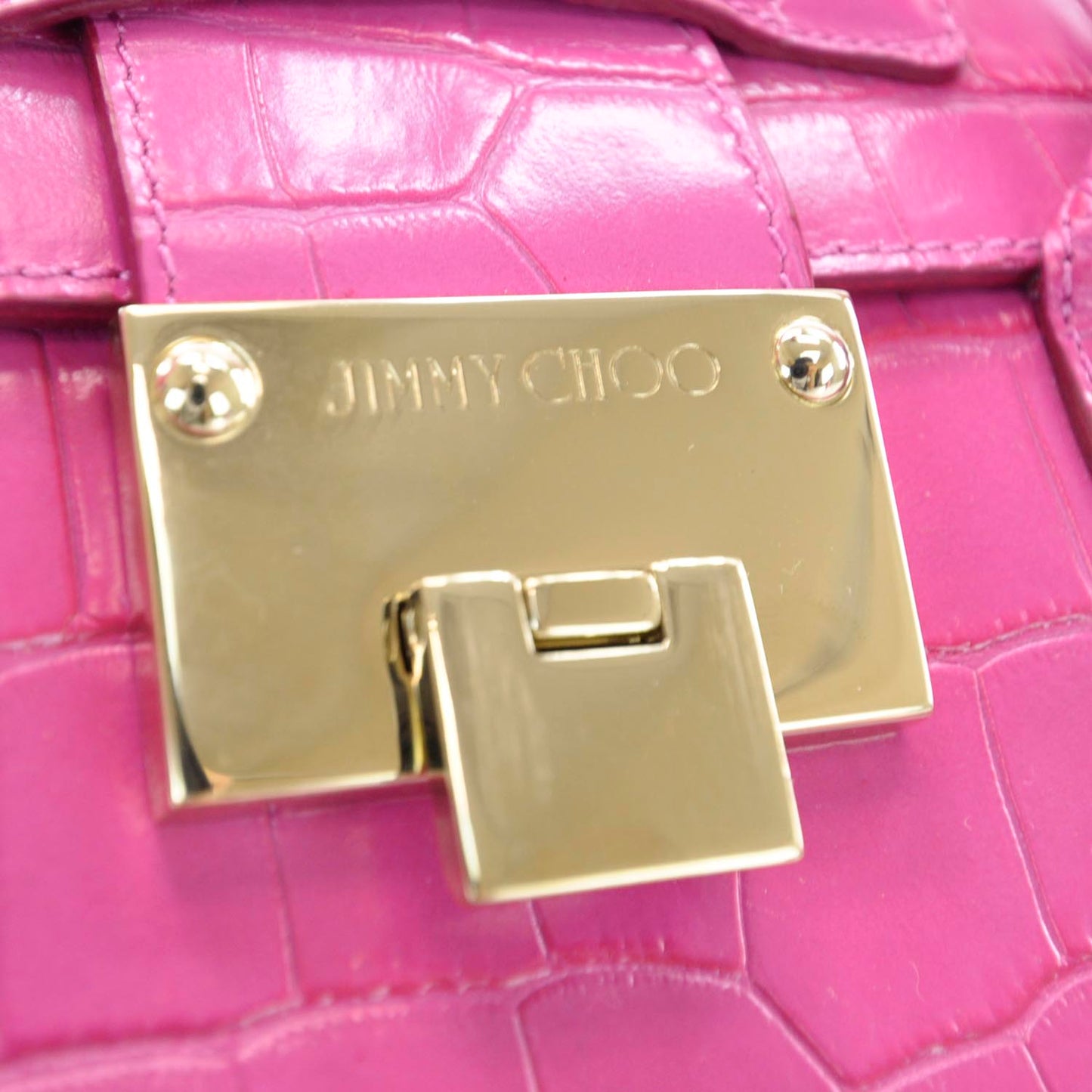 Crocodile Embossed Rosalie Fuchsia