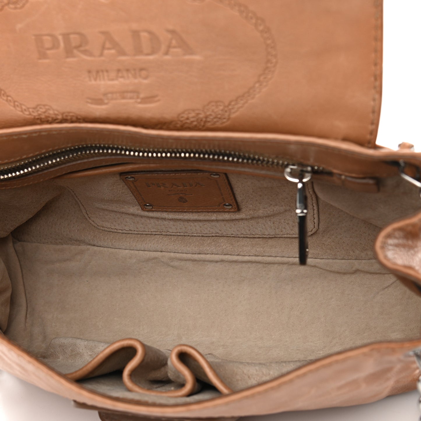 Vitello Phenix Flap Chain Bag Brown