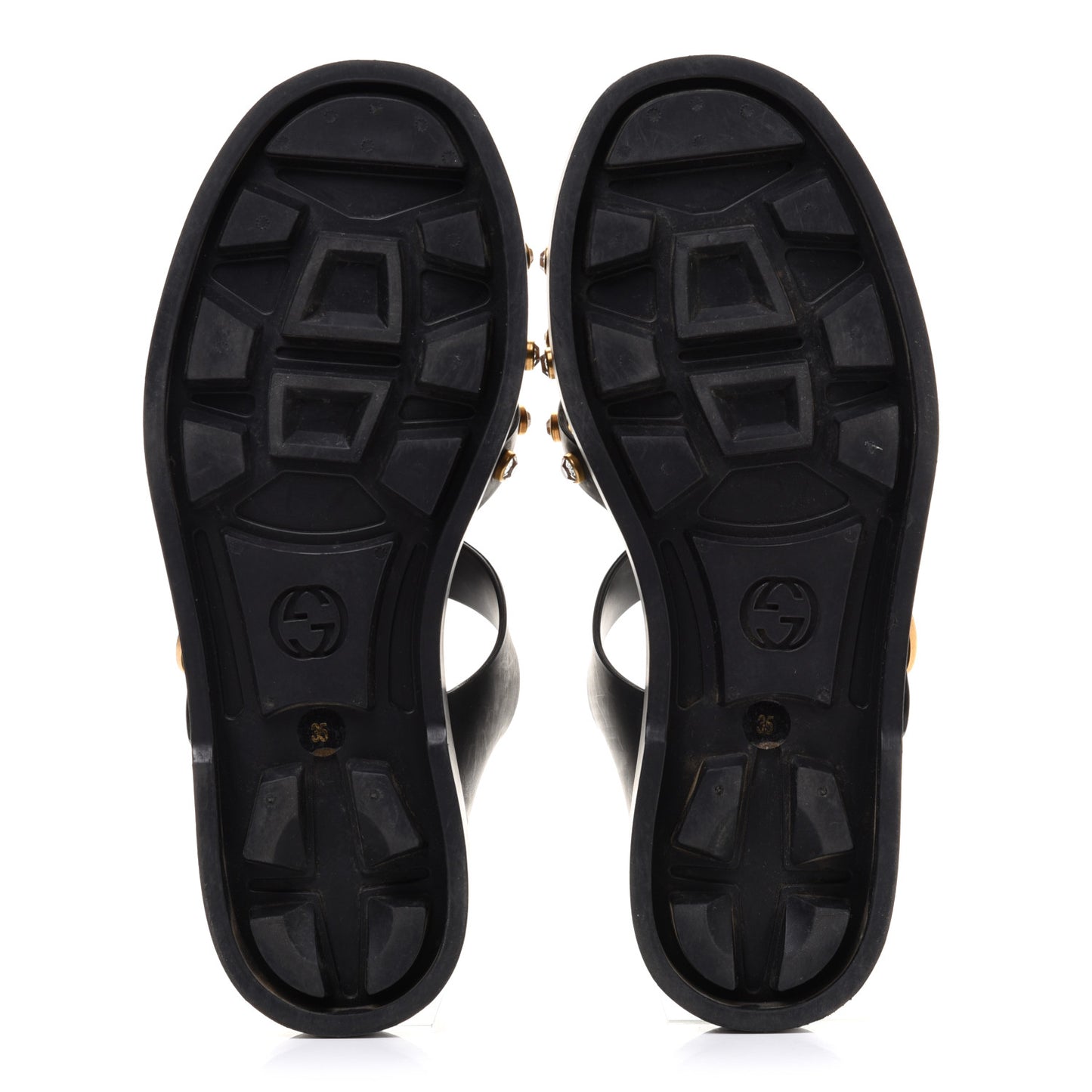 Rubber Crystal Womens Buckle Strap Sandals 35 Black