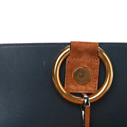 Chloe Calfskin Suede Patchwork Medium Faye Shoulder Bag Blue 5 of 7