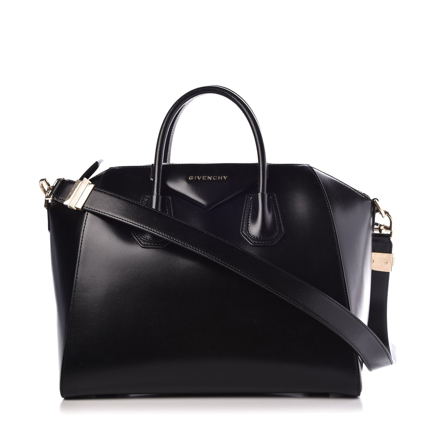 Shiny Lord Calfskin Medium Antigona Black