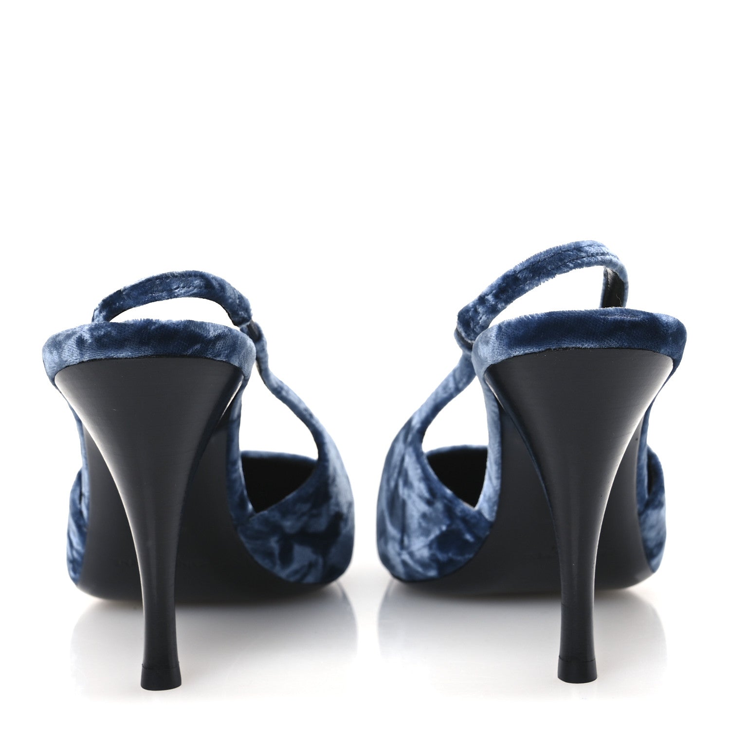 Saint Laurent Velluto Mastrop Tom 90 Dream Slingback Pumps 37 Denim 6 of 12