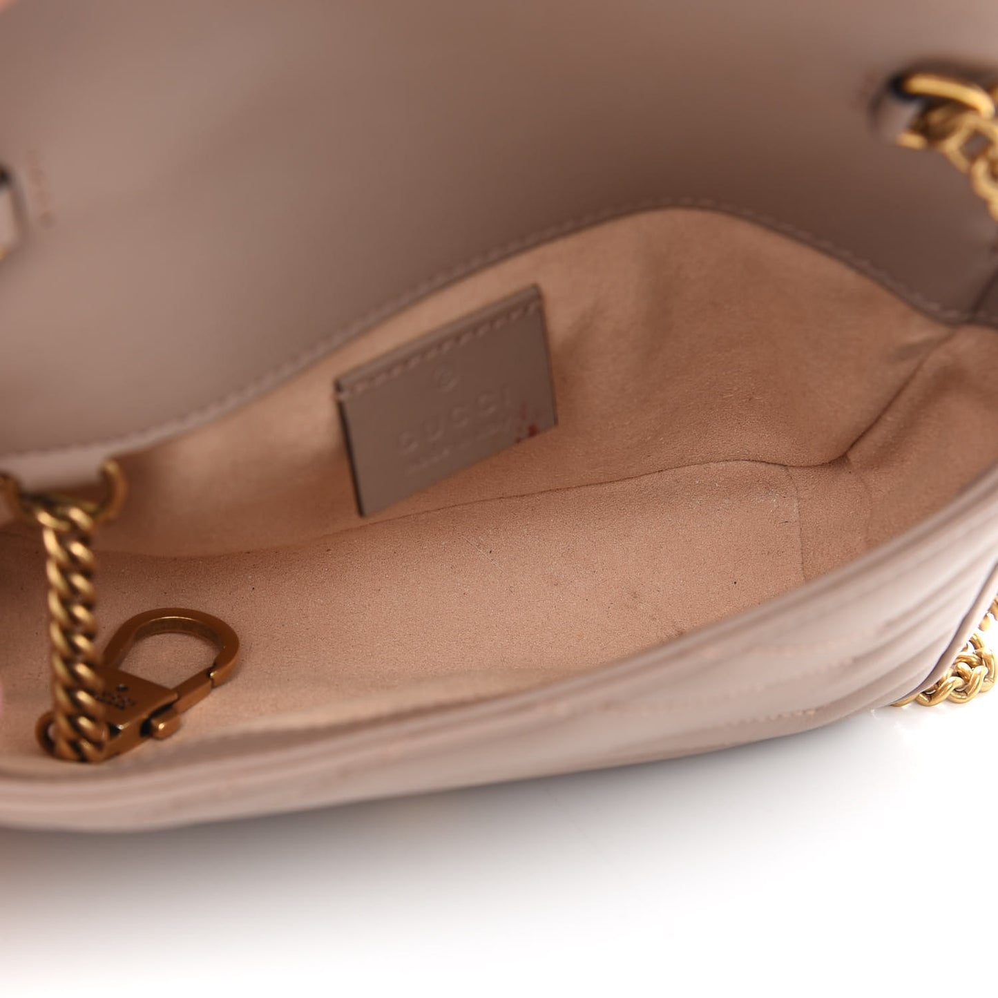 Calfskin Matelasse Super Mini GG Marmont Shoulder Bag Porcelain Rose