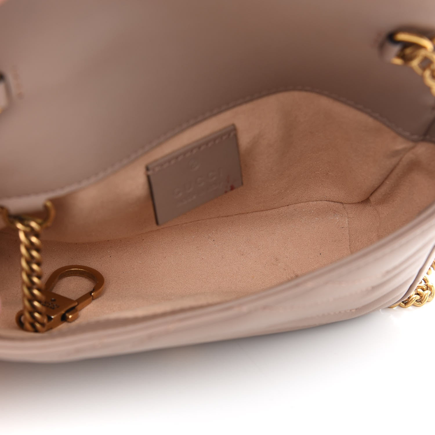 Gucci Calfskin Matelasse Super Mini GG Marmont Shoulder Bag Porcelain Rose 5 of 9
