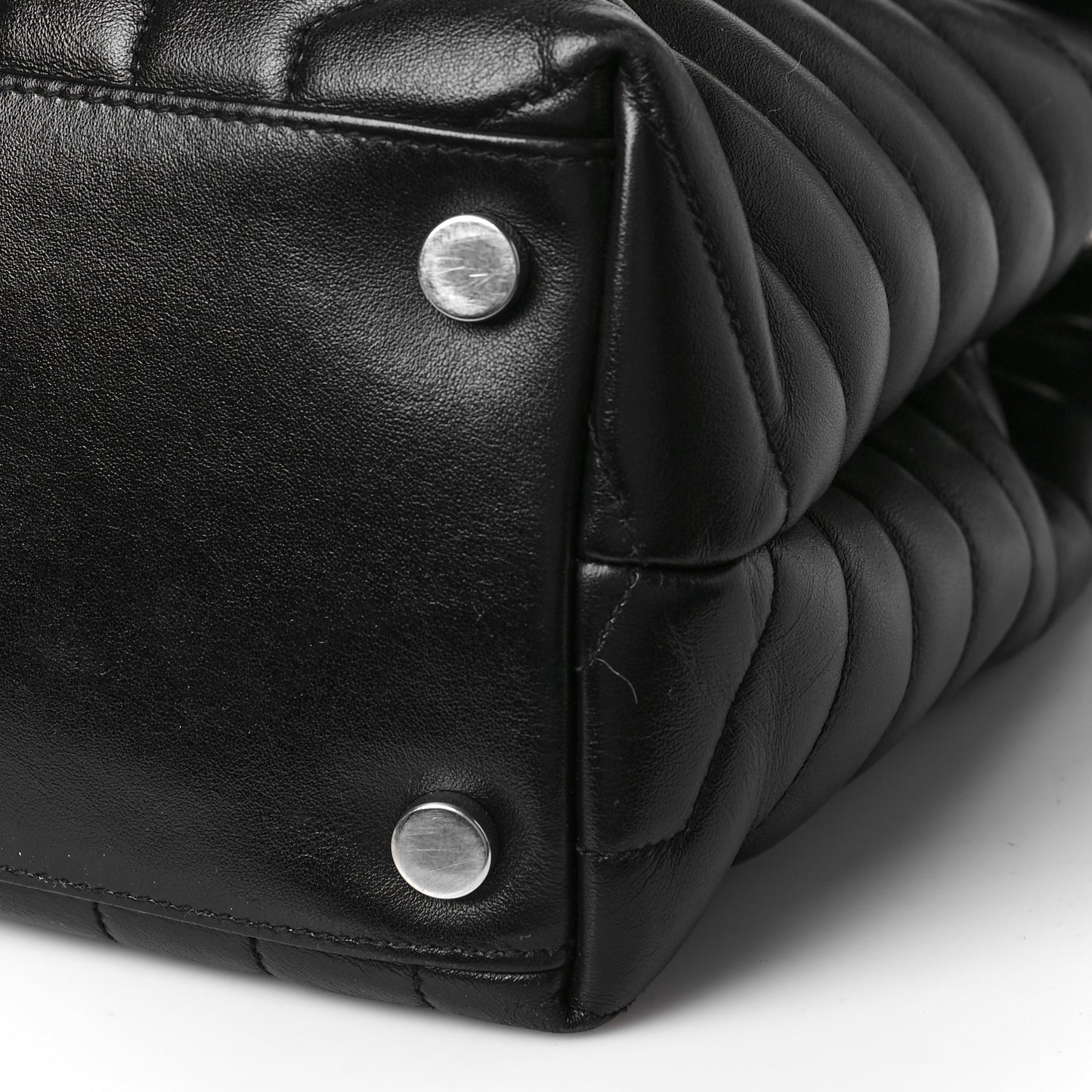 Calfskin Y Quilted Monogram Large Loulou Chain Satchel Black