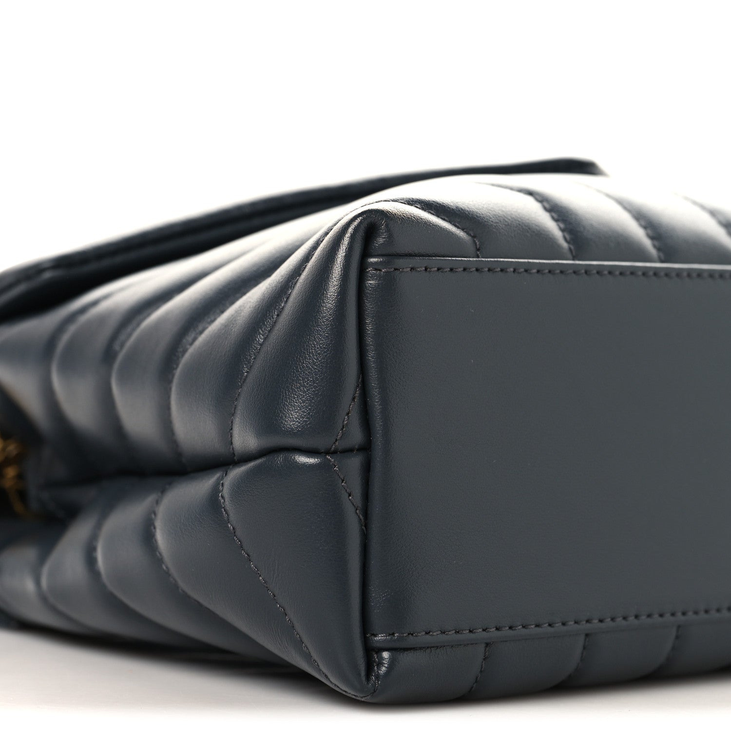 Saint Laurent Calfskin Y Quilted Monogram Small Loulou Chain Satchel Dark Smog 9 of 10