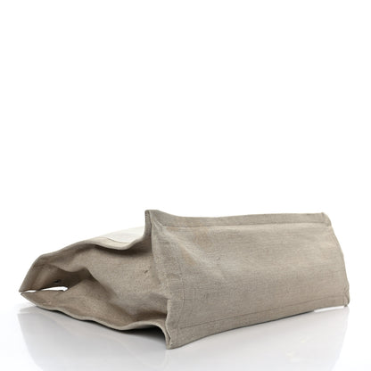 Saint Laurent Linen Calfskin Rive Gauche Tote Optic White 4 of 9
