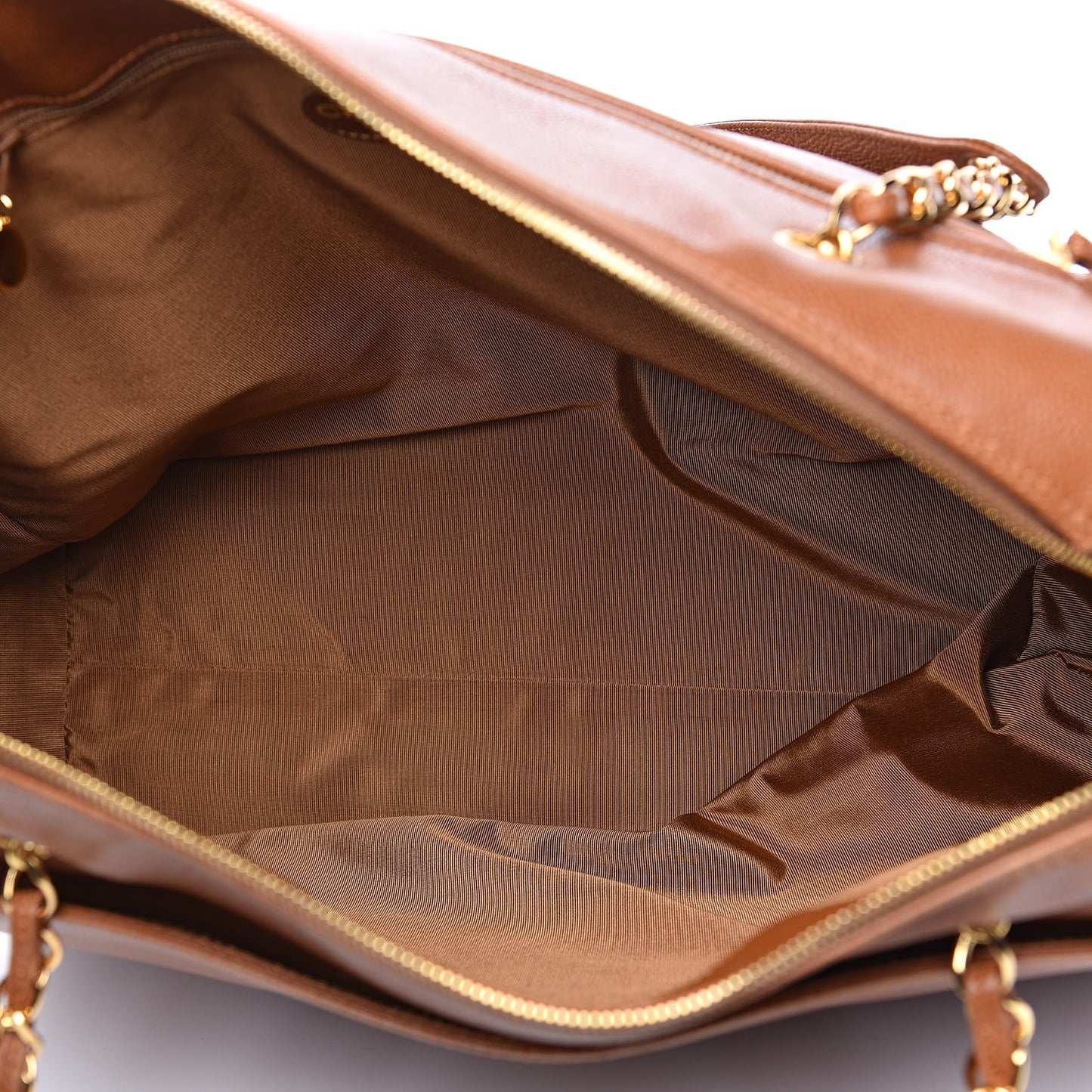 Caviar Large CC Shoulder Bag Light Brown