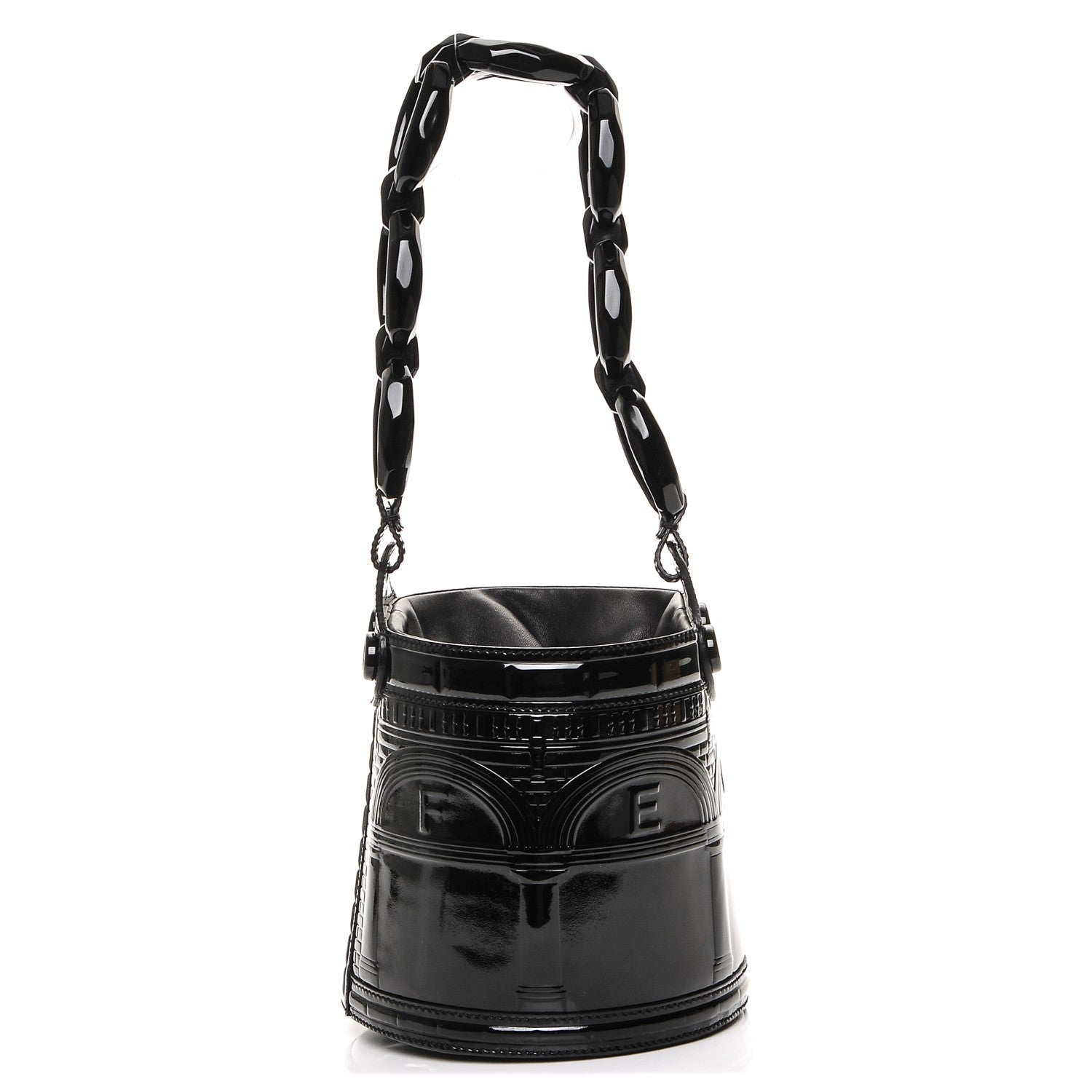 Fendi Patent Palazzo Bucket Bag Black 1 of 7