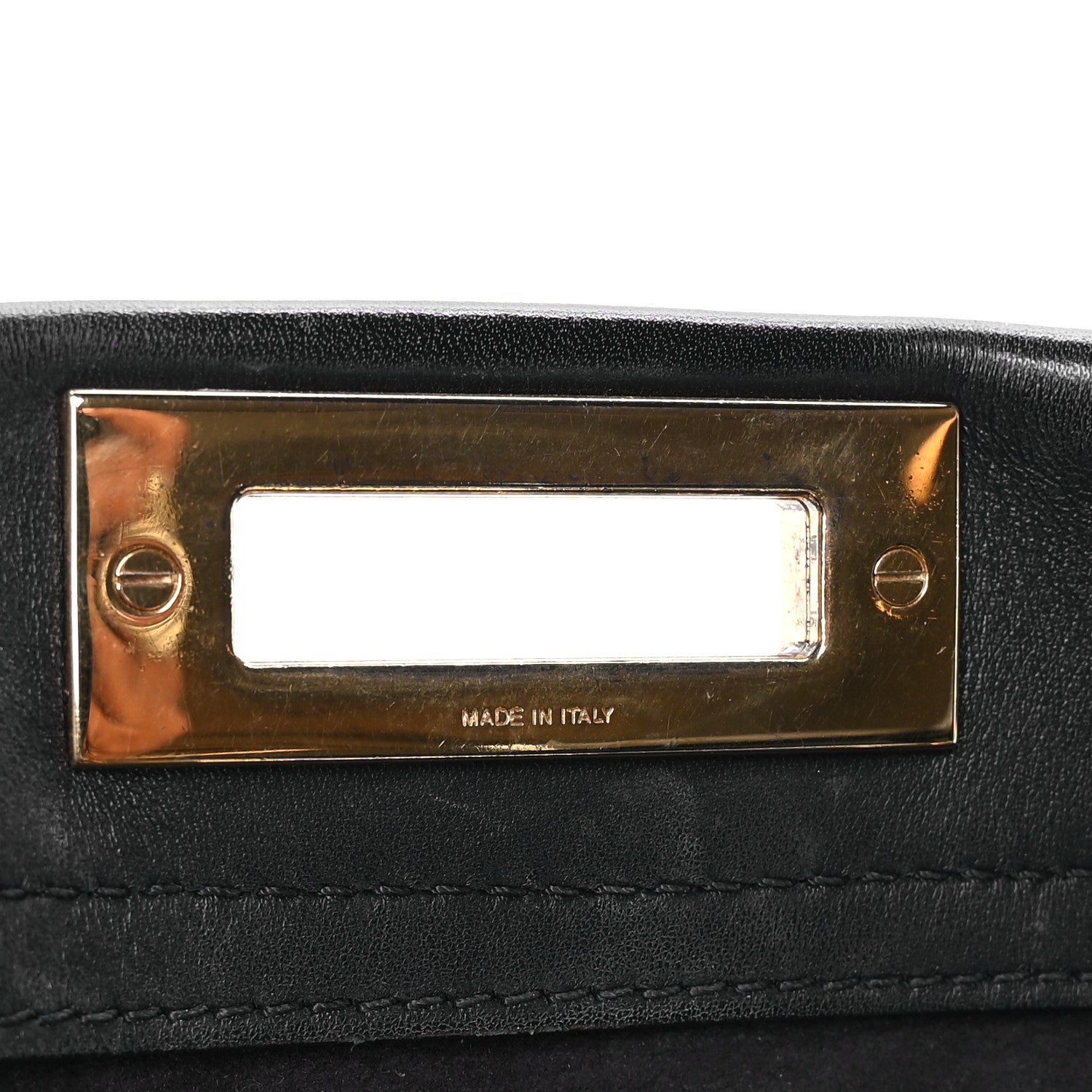 Fendi Vitello Seta Lace Up Medium Peekaboo Iconic Satchel Black 6 of 12