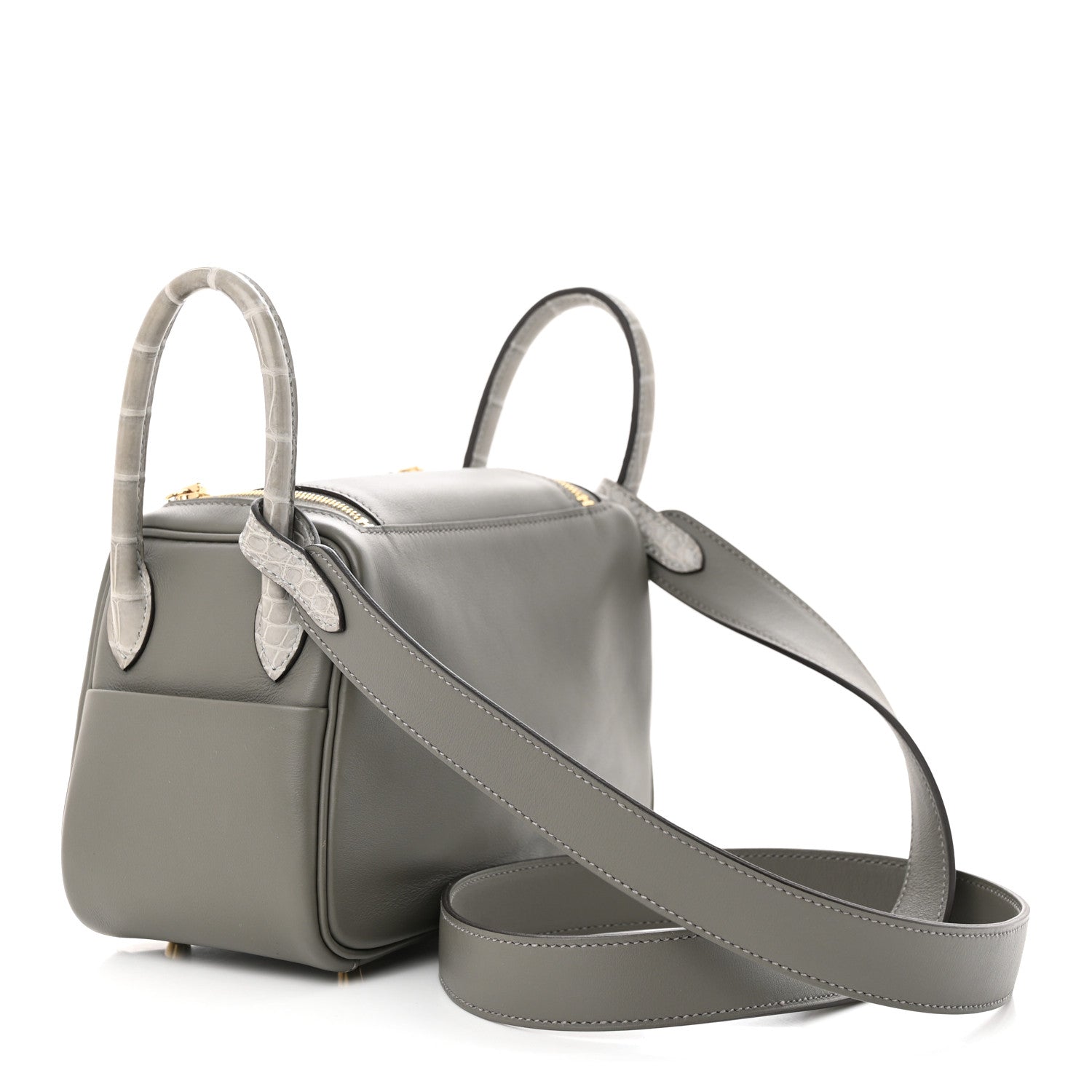 Hermes Swift Matte Alligator Mini Touch Lindy 20 Gris Meyer 3 of 12