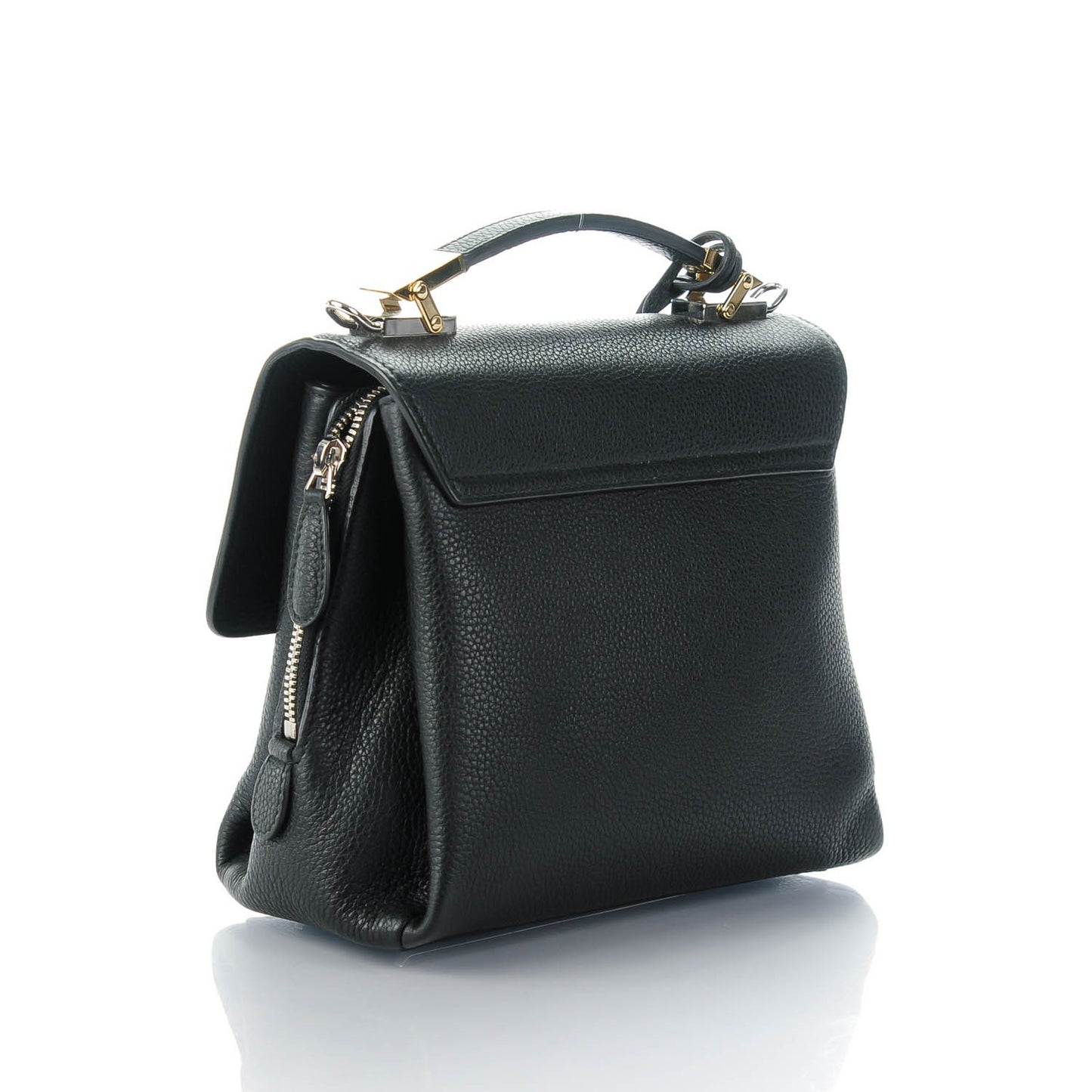 Grained Calfskin Le Dix Mini Soft Cartable Crossbody Black