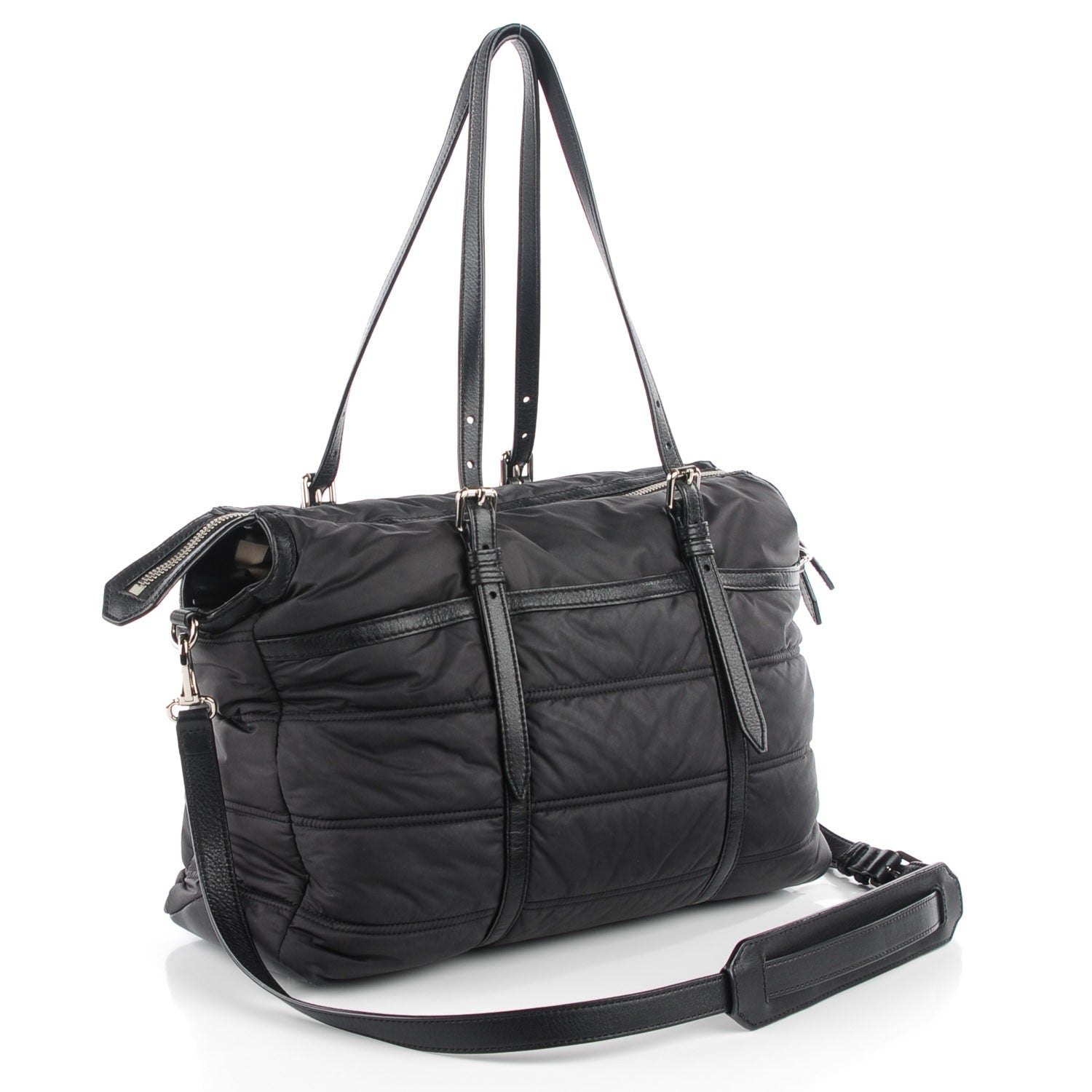 Burberry Nylon House Check Quilted Abbey Diaper Bag Black 3 of 8