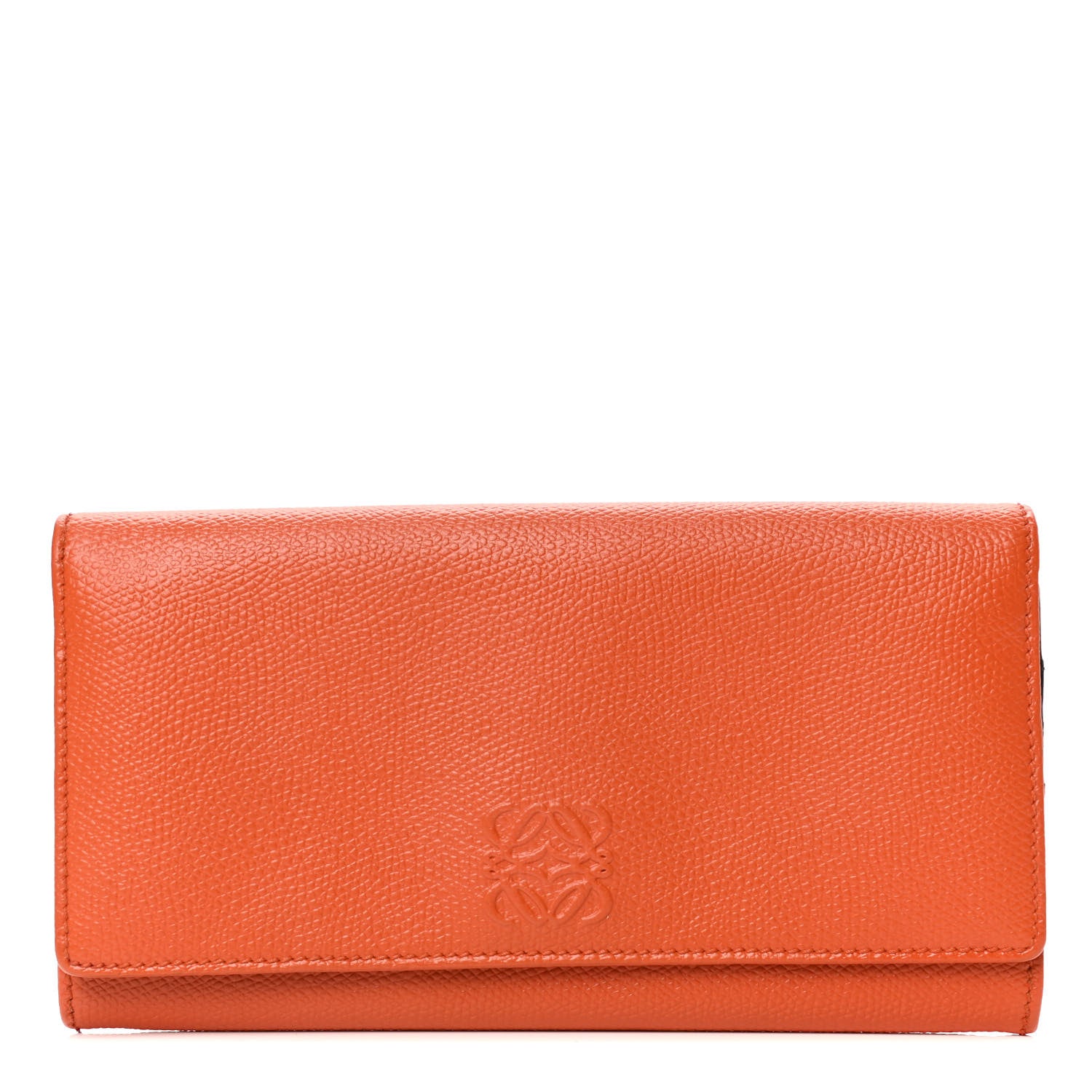 Loewe Grained Calfskin Continental Wallet Orange 1 of 4
