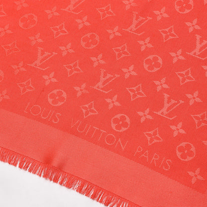Louis Vuitton Silk Wool Monogram Shawl Coquelicot 3 of 6