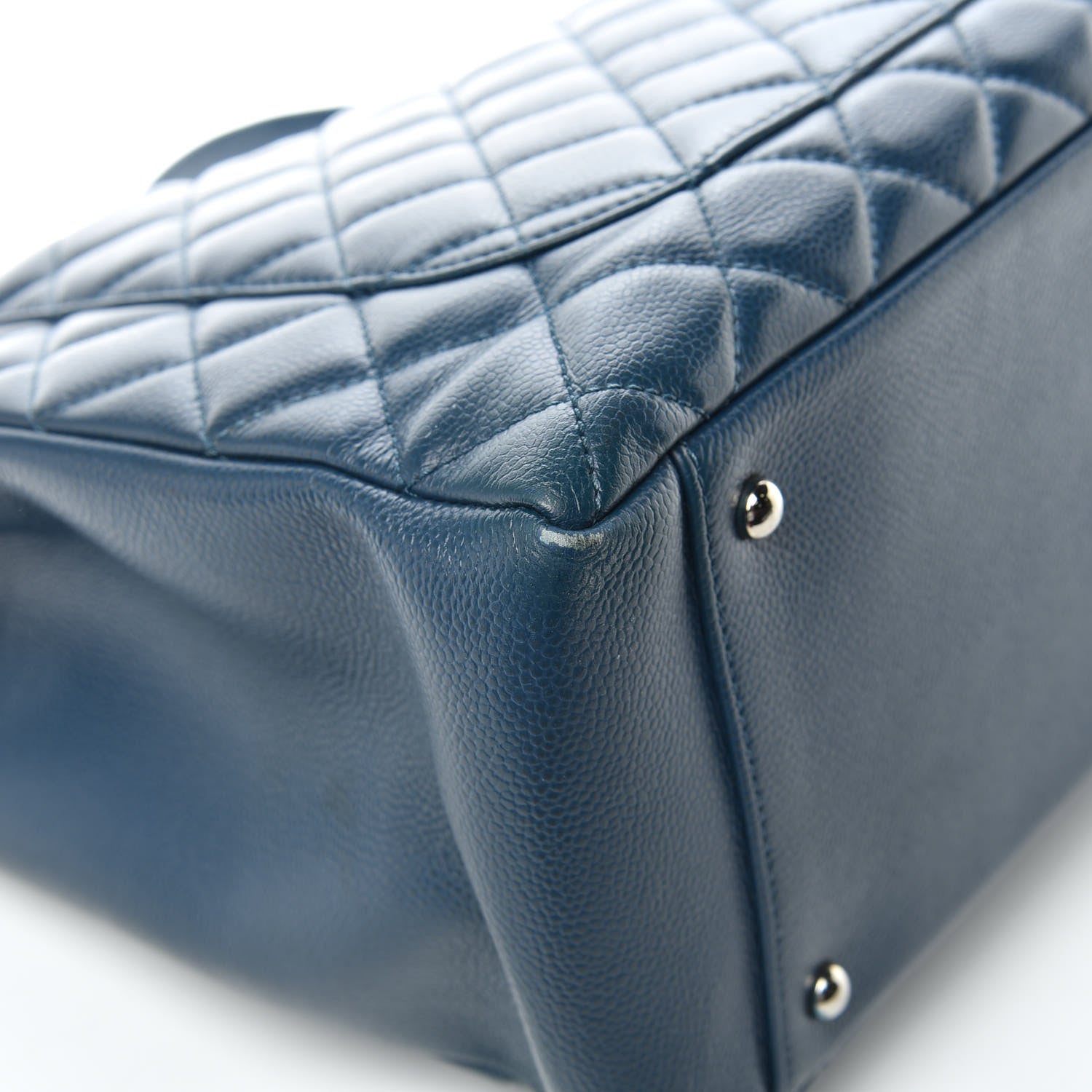 Chanel Caviar Quilted XL Grand Shopping Tote GST Navy Blue 16 of 22