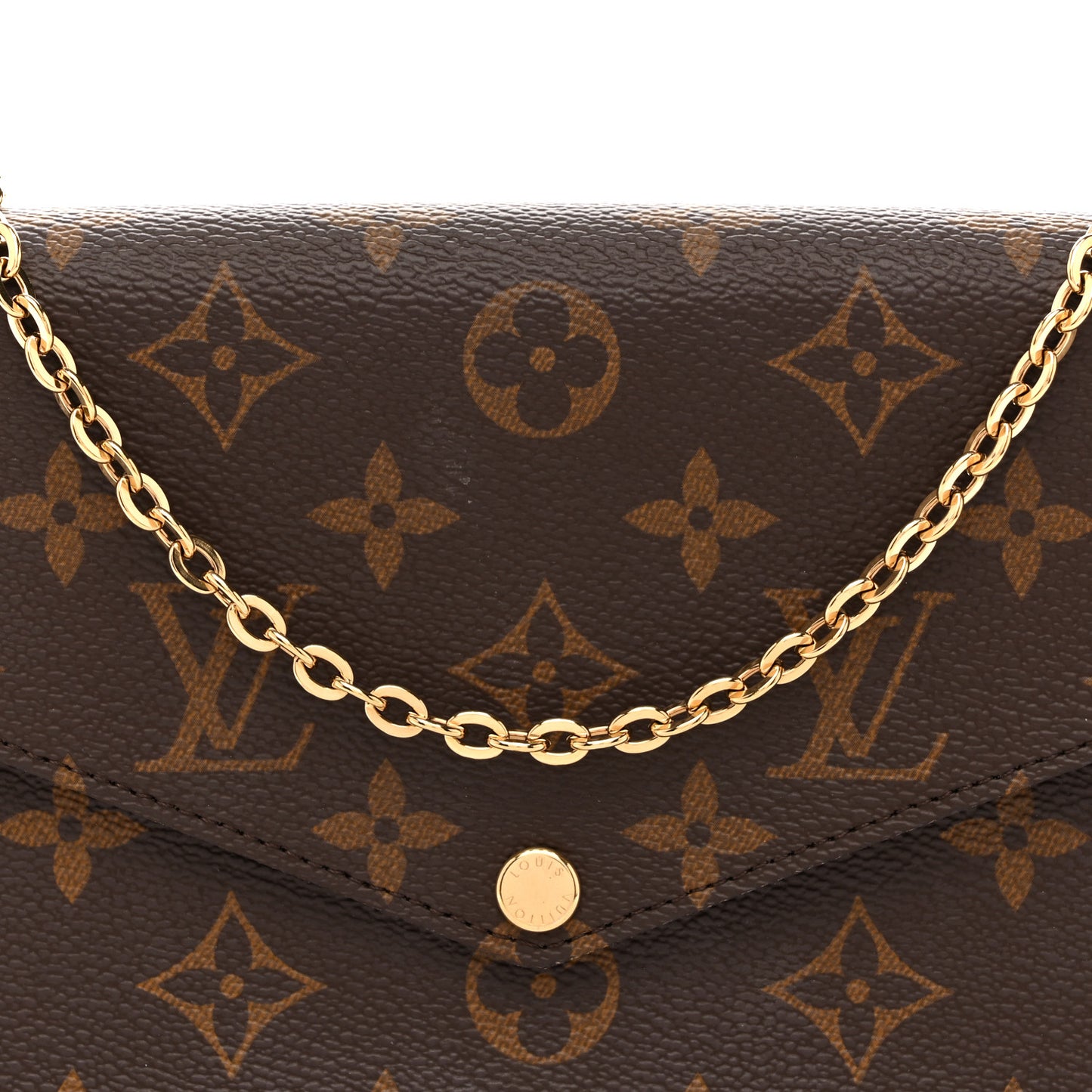 Monogram Pochette Felicie Chain Wallet Fuchsia