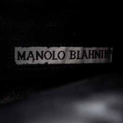 FASHIONPHILE MANOLOBLAHNIKSuedeZipAnkleBoots36.5Black 6 of 7
