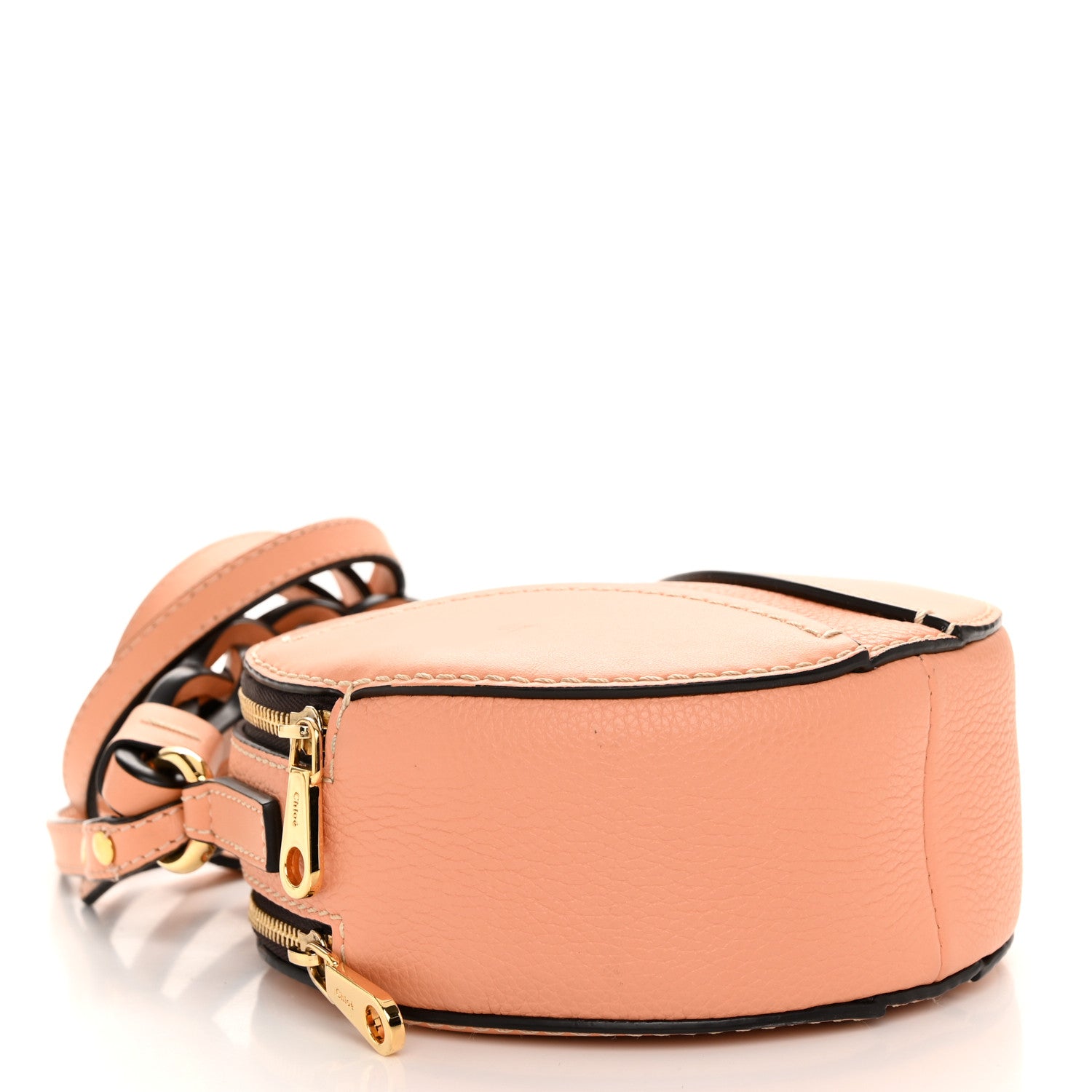 Chloe Grained Shiny Calfskin Mini Round Daria Bag Peach Bloom 4 of 12