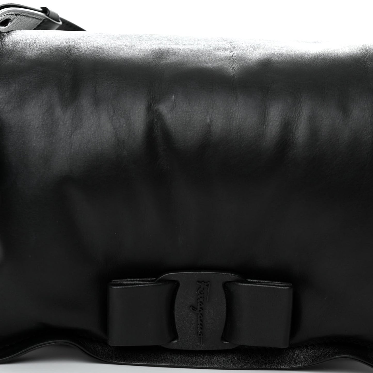 Calfskin Medium Viva Bow Shoulder Bag Black