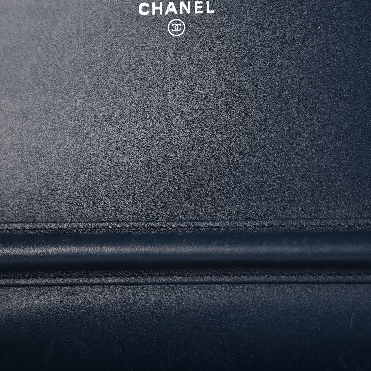 Chanel Glazed Calfskin Quilted Coco Boy Wallet On Chain WOC Blue 9 of 13