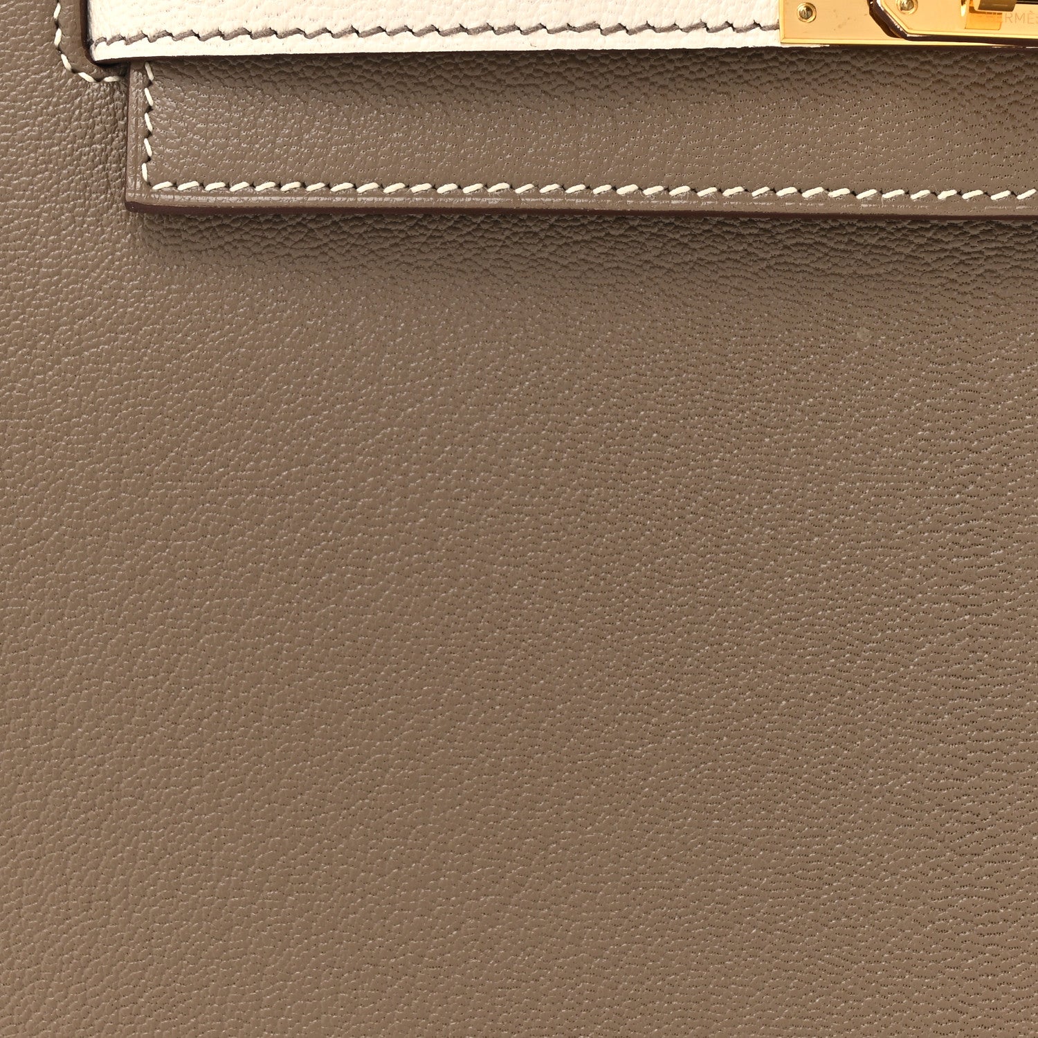 Hermes Chevre Mysore Horseshoe Kelly Sellier 25 Gris Asphalte Craie 8 of 12