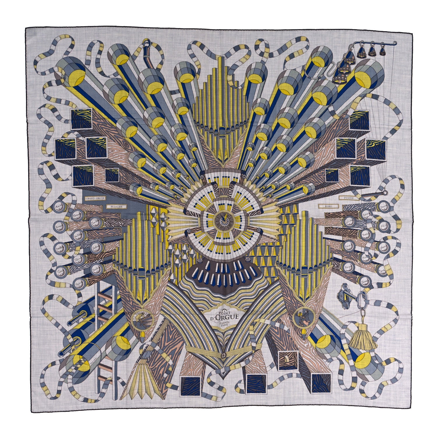 Hermes Cashmere Silk Point D'Orgue Scarf 140 1 of 4