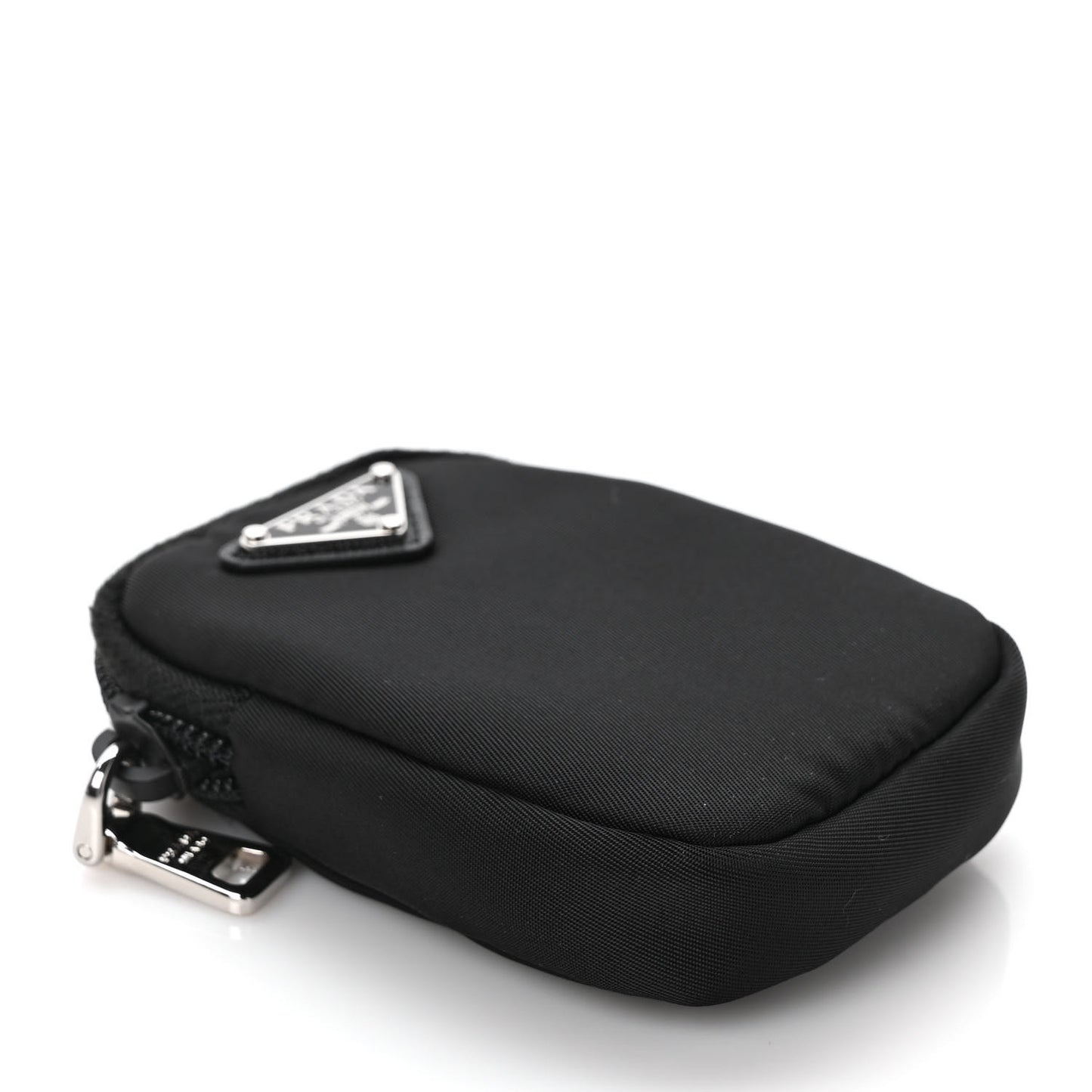 Re-Nylon Vela Saffiano Pocket Double Zip Messenger Bag Black