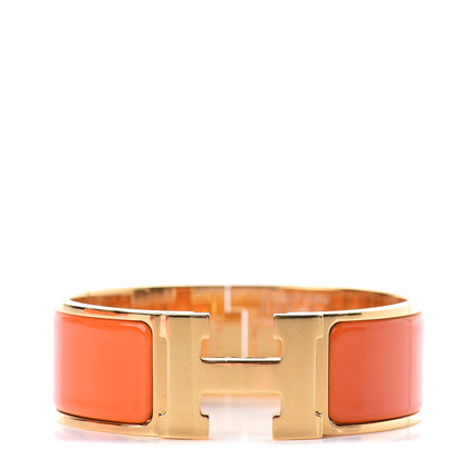 Hermes Enamel Wide Clic Clac H Bracelet PM Orange 1 of 3