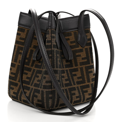 Fendi Fabric Jacquard Vitello Grace FF 1974 Mini Fendi Origami Tobacco Moro Ebano 3 of 9