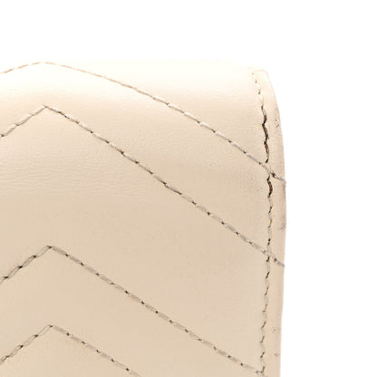 Gucci Calfskin Matelasse GG Marmont Chain Wallet Mystic White 11 of 13