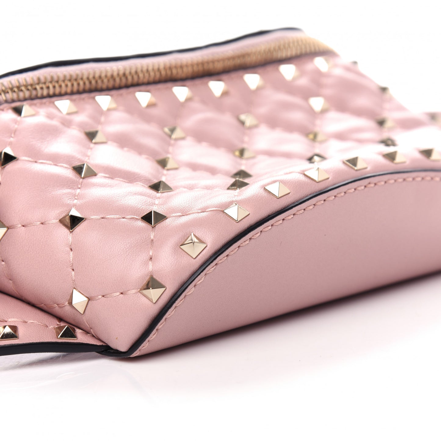 Lambskin Rockstud Spike Belt Bag 85 Water Rose