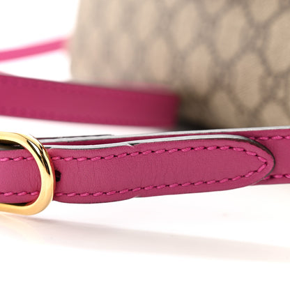 Gucci GG Supreme Monogram Moon Calfskin Small Boston Beige Ebony Hibiscus Red New Rosette 12 of 12