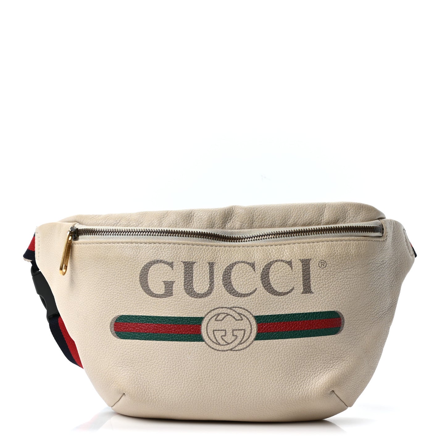 Grained Calfskin Logo Belt Bag White