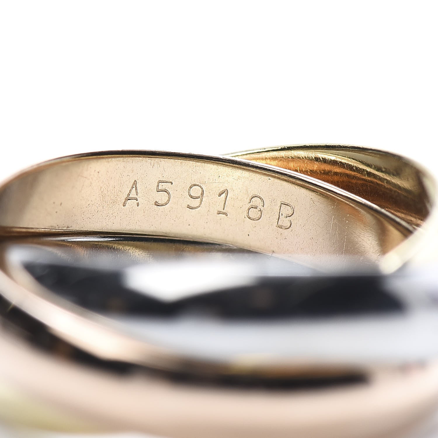Cartier 18K Pink Yellow White Gold Classic Les Must De Trinity Ring 48 4.5 6 of 6