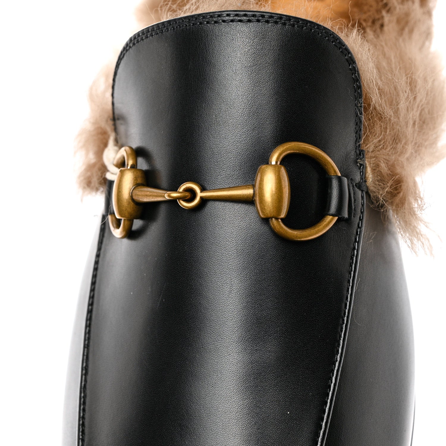 Gucci Calfskin Fur Mens Princetown Slippers 10 Black 8 of 11