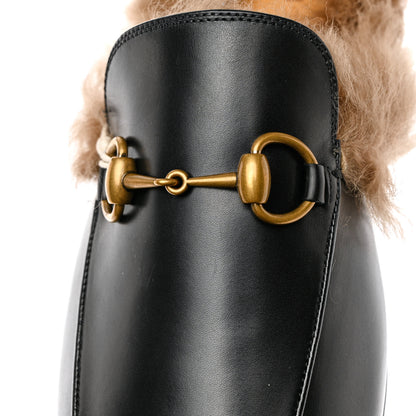 Gucci Calfskin Fur Mens Princetown Slippers 10 Black 8 of 11