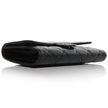 Chanel Caviar Quilted Long Flap Wallet Black 4 of 9
