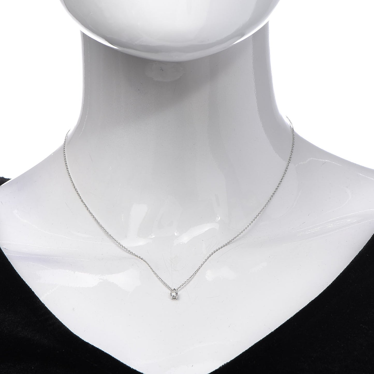Platinum Diamond .18ct Solitaire Pendant Necklace