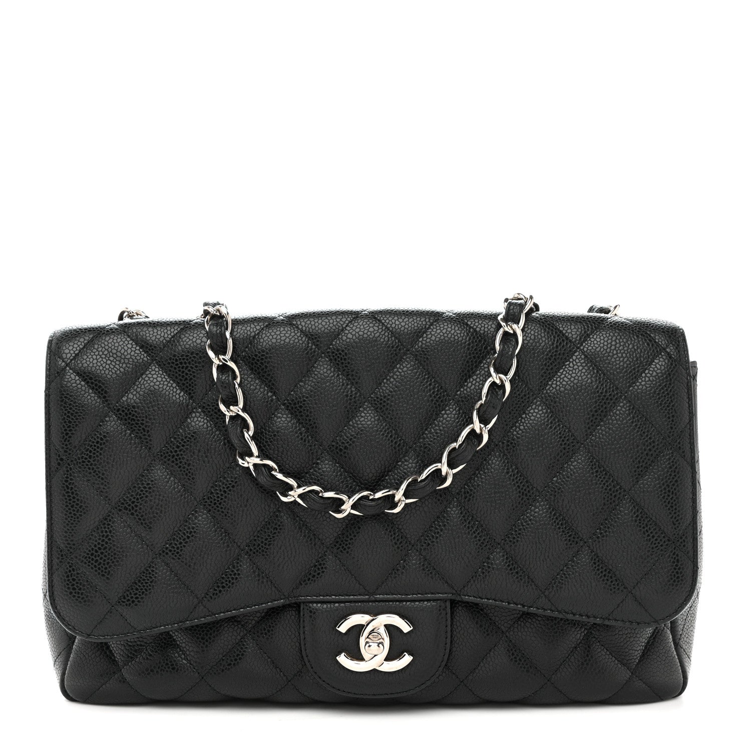 Chanel Caviar Quilted Jumbo Single Flap Black 1 of 12