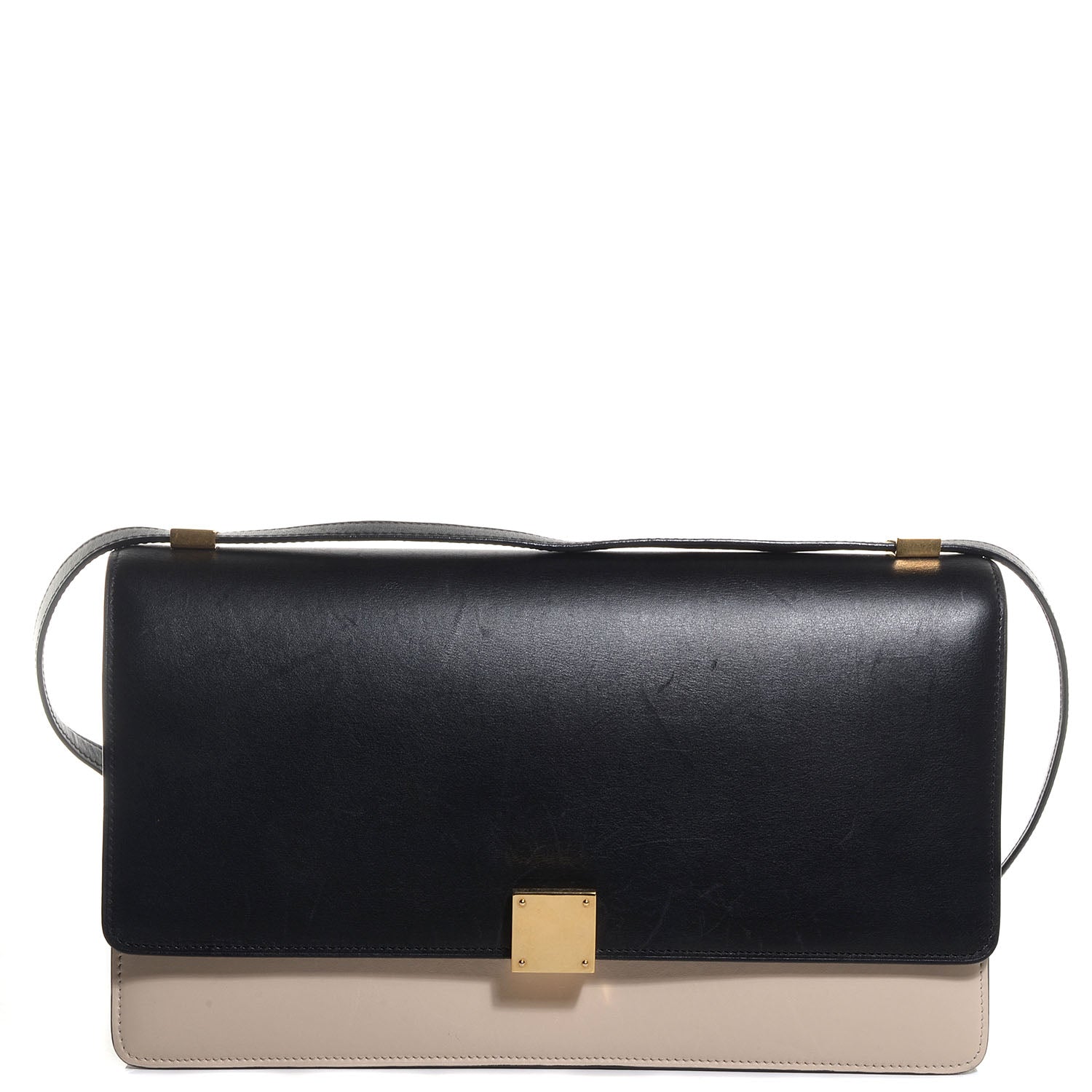 Celine Smooth Calfskin Bi-Color Medium Case Bag Black 1 of 10