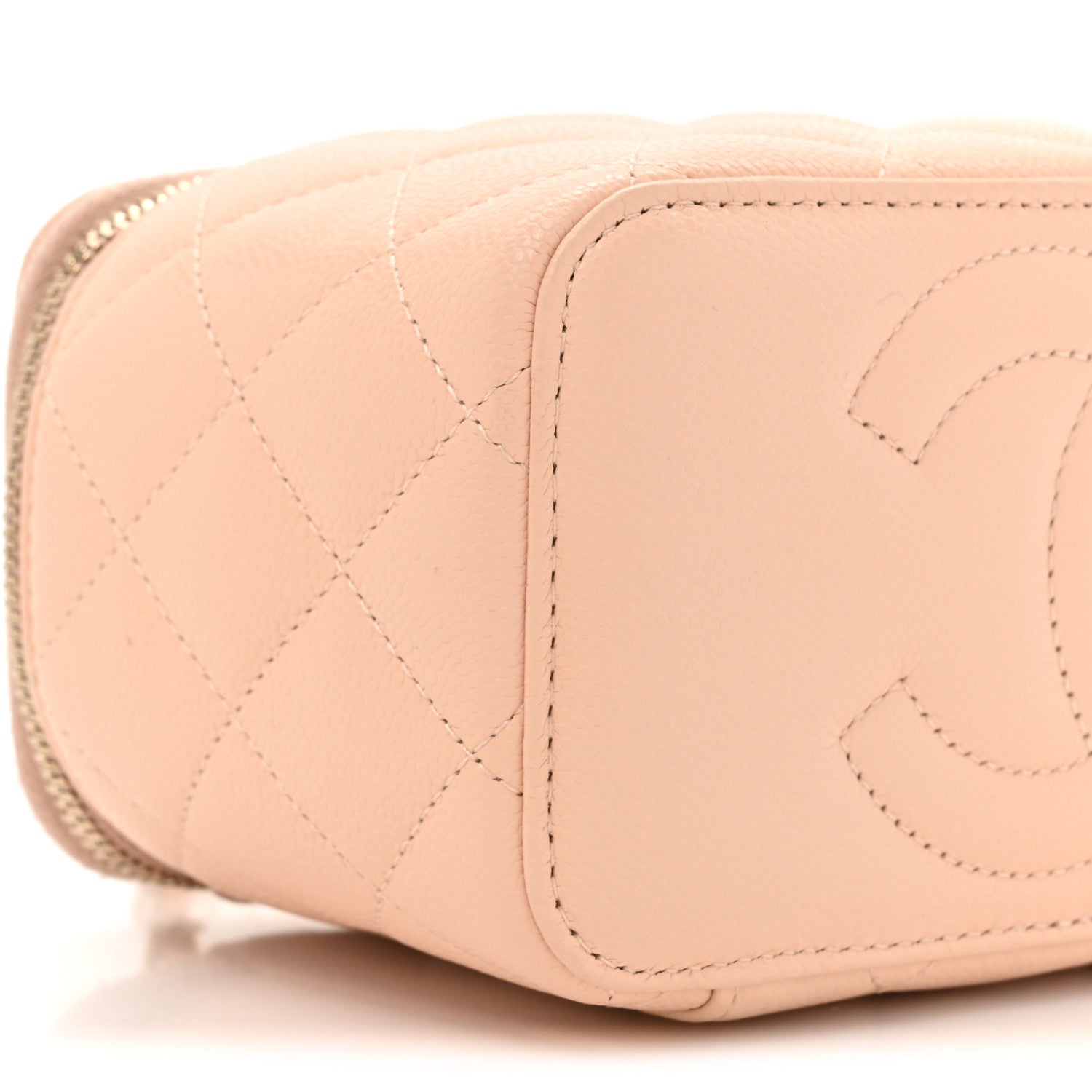 Chanel Caviar Quilted Small Vanity Case With Chain Light Beige 11 of 13
