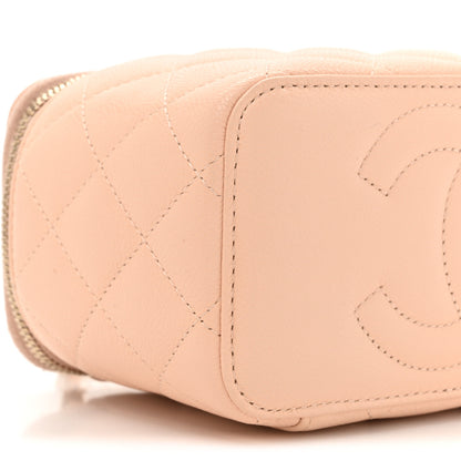 Chanel Caviar Quilted Small Vanity Case With Chain Light Beige 11 of 13