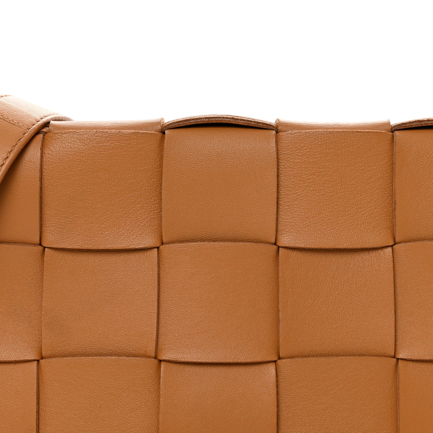 Bottega Veneta Lambskin Maxi Intrecciato Cassette Crossbody Bag Caramel 5 of 9